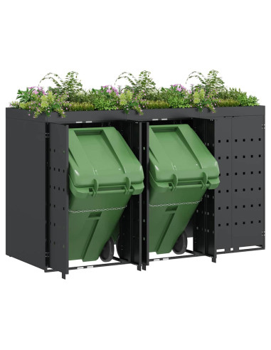 Contenitore per Rifiuti per 3 Bidoni Antracite