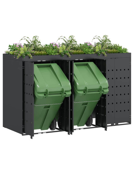 Contenitore per Rifiuti per 3 Bidoni Antracite