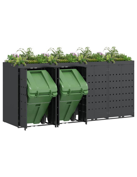 Contenitore per Rifiuti per 4 Bidoni Antracite