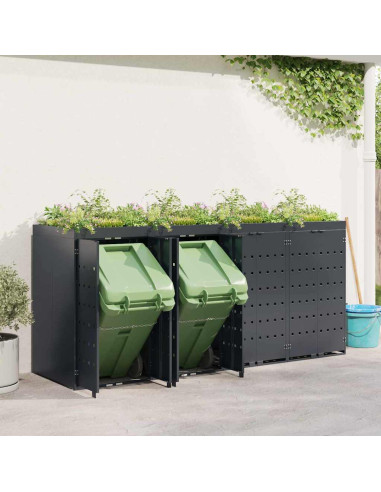 Contenitore per Rifiuti per 4 Bidoni Antracite