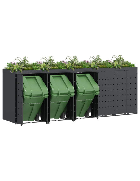 Contenitore per Rifiuti per 5 Bidoni Antracite