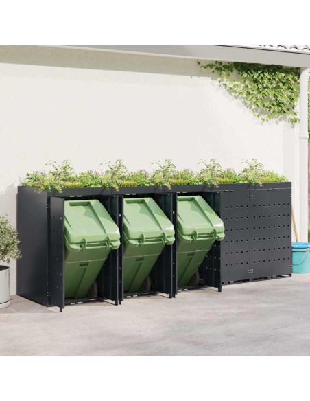 Contenitore per Rifiuti per 5 Bidoni Antracite