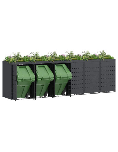 Contenitore per Rifiuti per 6 Bidoni Antracite