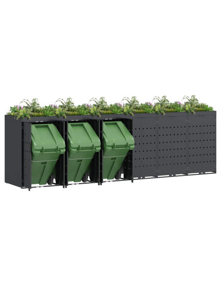 Contenitore per Rifiuti per 6 Bidoni Antracite