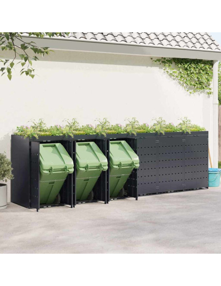 Contenitore per Rifiuti per 6 Bidoni Antracite
