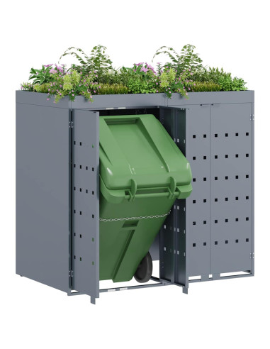 Contenitore per Rifiuti per 2 Bidoni Grigio chiaro