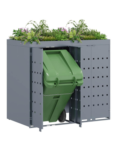 Contenitore per Rifiuti per 2 Bidoni Grigio chiaro