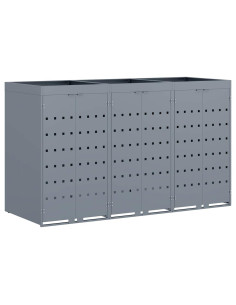 Contenitore per Rifiuti per 3 Bidoni Grigio chiaro 2