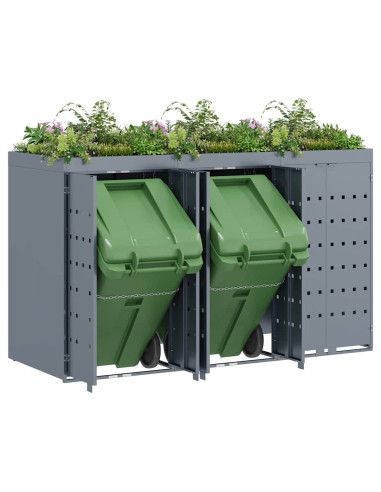 Contenitore per Rifiuti per 3 Bidoni Grigio chiaro