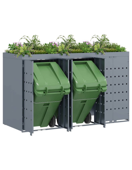 Contenitore per Rifiuti per 3 Bidoni Grigio chiaro