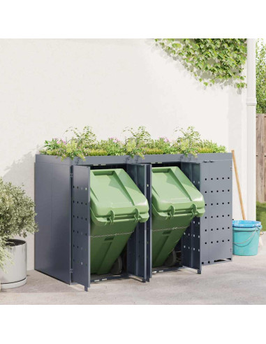 Contenitore per Rifiuti per 3 Bidoni Grigio chiaro