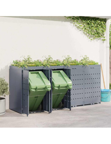 Contenitore per Rifiuti per 4 Bidoni Grigio chiaro