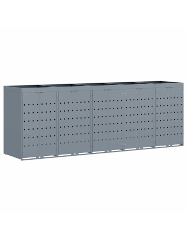 Contenitore per Rifiuti per 5 Bidoni Grigio chiaro