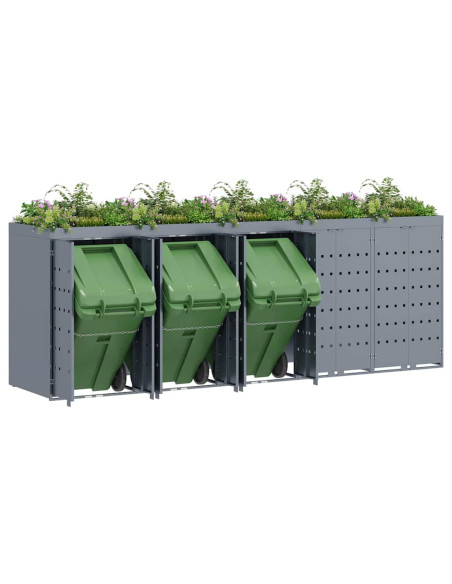 Contenitore per Rifiuti per 5 Bidoni Grigio chiaro