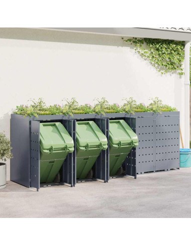 Contenitore per Rifiuti per 5 Bidoni Grigio chiaro