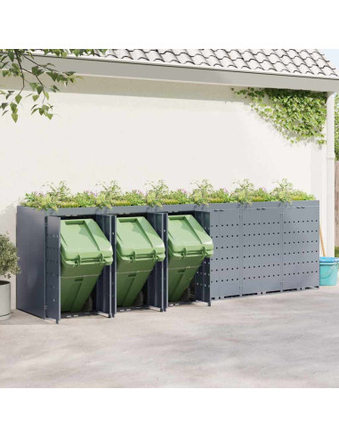 Contenitore per Rifiuti per 6 Bidoni Grigio chiaro