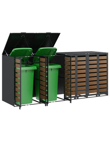 Contenitore per Rifiuti per 3 Bidoni 340 x 77.5 x 115.5 cm