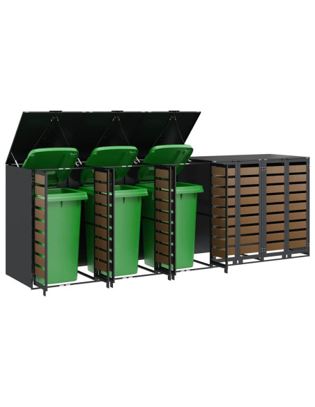 Contenitore per Rifiuti per 3 Bidoni 340 x 77.5 x 115.5 cm