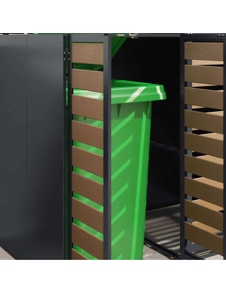 Contenitore per Rifiuti per 3 Bidoni 340 x 77.5 x 115.5 cm