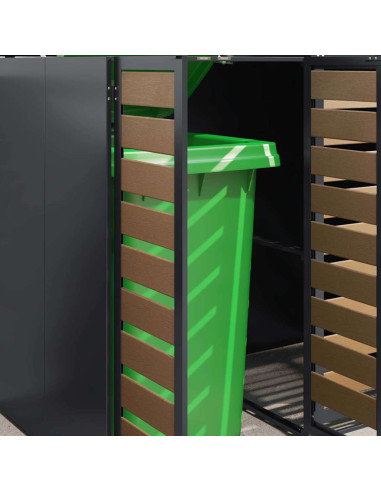 Contenitore per Rifiuti per 3 Bidoni 340 x 77.5 x 115.5 cm