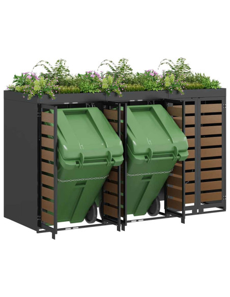 Contenitore per Rifiuti per 3 Bidoni 340 x 77.5 x 115.5 cm