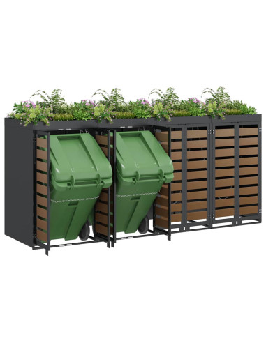 Contenitore per Rifiuti per 3 Bidoni 340 x 77.5 x 115.5 cm