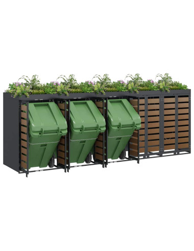 Contenitore per Rifiuti per 3 Bidoni 340 x 77.5 x 115.5 cm
