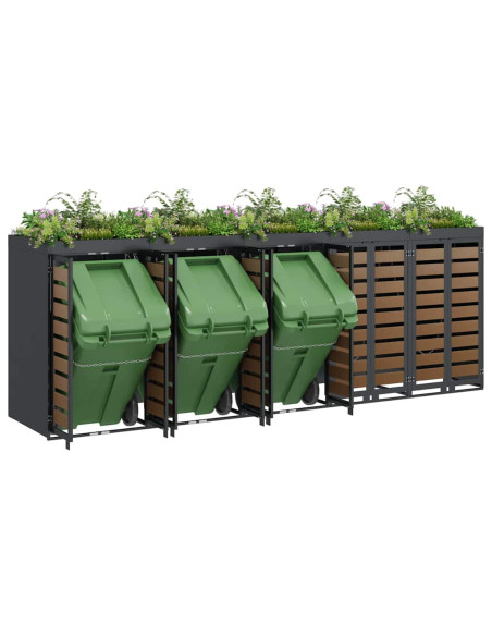 Contenitore per Rifiuti per 3 Bidoni 340 x 77.5 x 115.5 cm