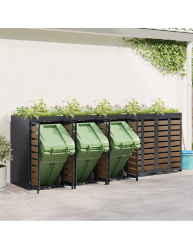 Contenitore per Rifiuti per 3 Bidoni 340 x 77.5 x 115.5 cm