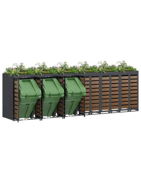 Contenitore per Rifiuti per 3 Bidoni 340 x 77.5 x 115.5 cm