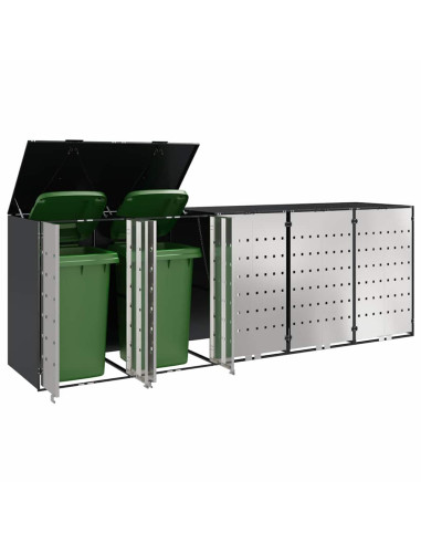 Contenitore per Rifiuti per 3 Bidoni 340 x 77.5 x 115.5 cm
