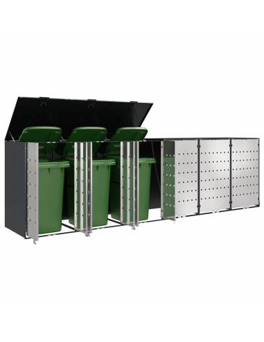 Contenitore per Rifiuti per 3 Bidoni 340 x 77.5 x 115.5 cm