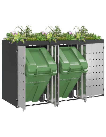 Contenitore per Rifiuti per 3 Bidoni 340 x 77.5 x 115.5 cm