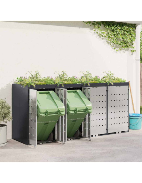 Contenitore per Rifiuti per 3 Bidoni 340 x 77.5 x 115.5 cm