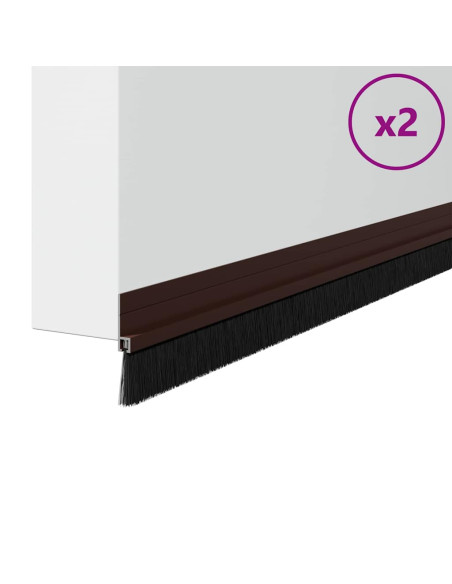 Spazzole per porte autoadesive 2 pcs Marrone 100 cm