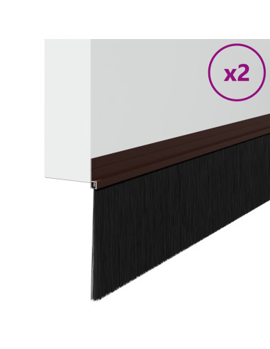 Spazzole per porte autoadesive 2 pcs Marrone 100 cm