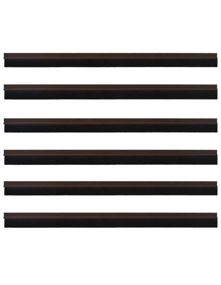 Spazzole per porte autoadesive 6 pcs Marrone 100 cm