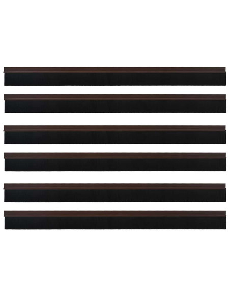 Spazzole per porte autoadesive 6 pcs Marrone 100 cm