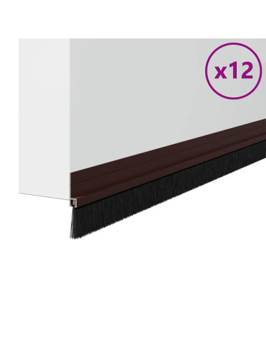 Spazzole per porte autoadesive 12 pcs Marrone 100 cm