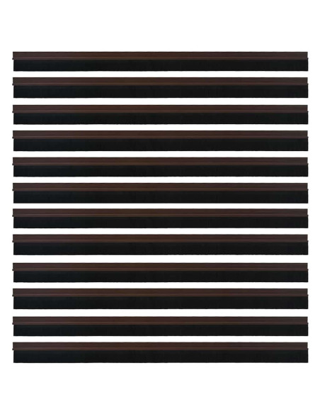 Spazzole per porte autoadesive 12 pcs Marrone 100 cm