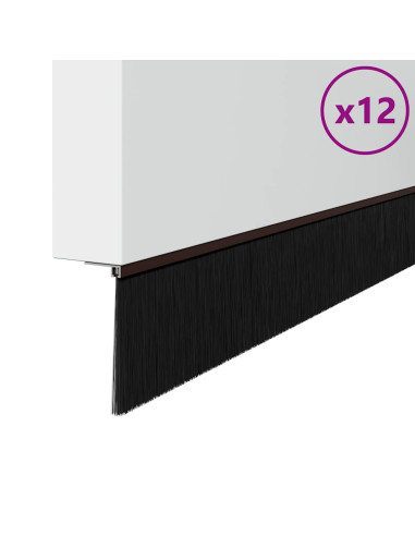 Spazzole per porte autoadesive 12 pcs Marrone 100 cm