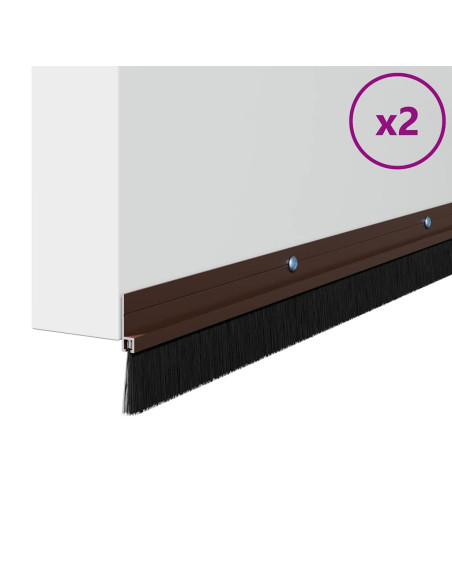 Spazzole per porte a vite 2 pcs Marrone 100 cm
