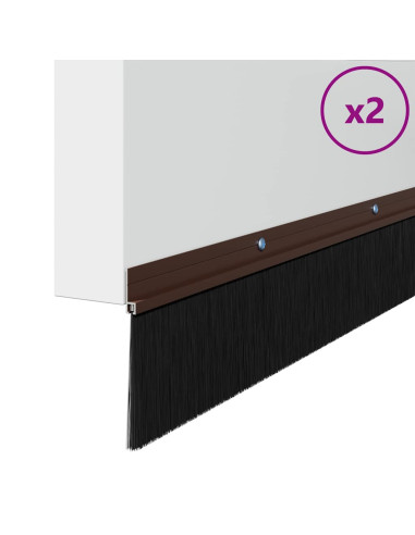 Spazzole per porte a vite 2 pcs Marrone 100 cm