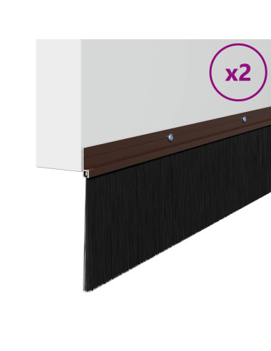 Spazzole per porte a vite 2 pcs Marrone 100 cm