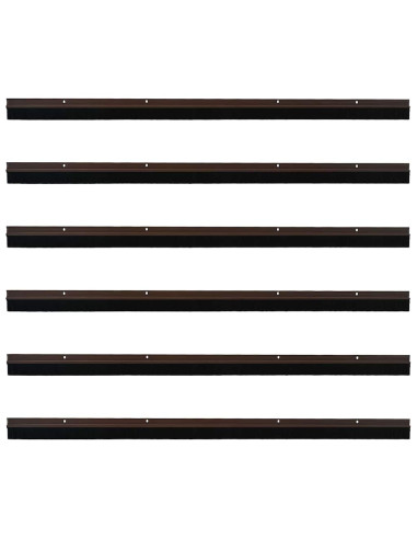 Spazzole per porte a vite 6 pcs Marrone 100 cm