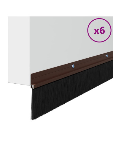 Spazzole per porte a vite 6 pcs Marrone 100 cm