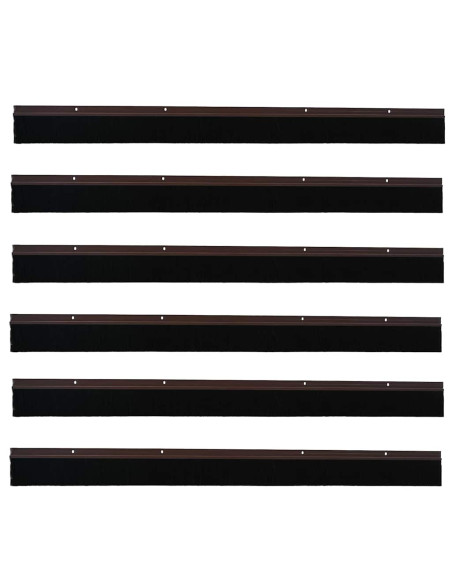 Spazzole per porte a vite 6 pcs Marrone 100 cm
