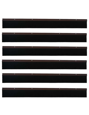 Spazzole per porte a vite 6 pcs Marrone 100 cm