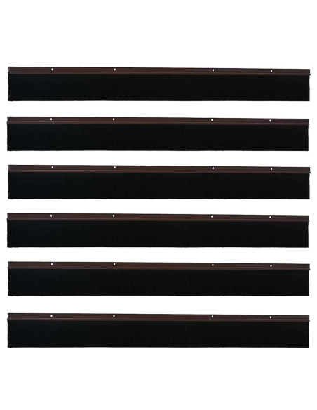 Spazzole per porte a vite 6 pcs Marrone 100 cm