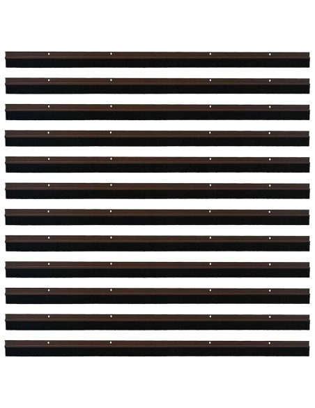 Spazzole per porte a vite 12 pcs Marrone 100 cm